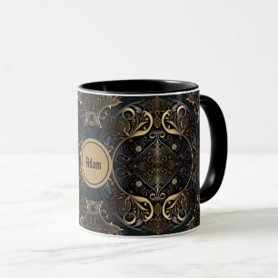 Black and Guld Medieval Mugg