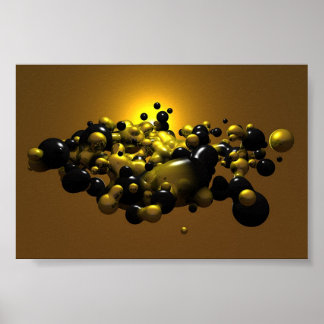 Black and Guld Meta Bollar Poster