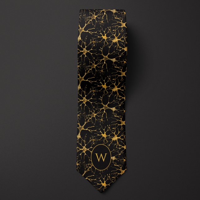 Black and Guld Neurons Neck Tie Slips (Skapare uppladdad)