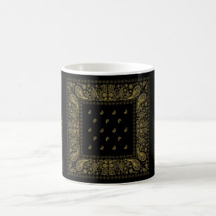 Black and Guld Paisley Design Kaffemugg