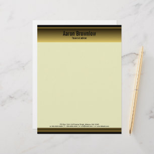 Black and Guld Pub Accountant Business Letterhead Brevhuvud