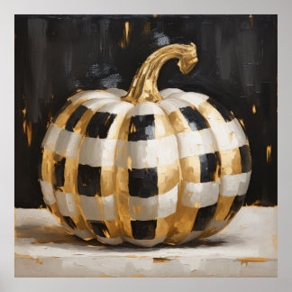 Black and Guld Pumpkin Wall Art Poster