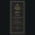 Black and Guld Roaring 20:e Gatsby Bröllop Meny<br><div class="desc">, </div>
