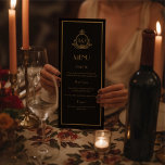 Black and Guld Roaring 20:e Gatsby Bröllop Meny<br><div class="desc">, </div>