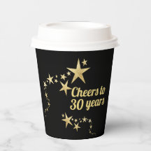 Black and Guld Stars Cheers till 30 års födelsedag