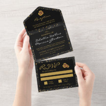Black and Guld Stars Goth Mönster