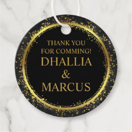 Black and Guld Stars Goth Mönster Gåvor Etiketter