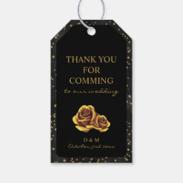 Black and Guld Stars Goth Mönster Presentetikett