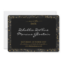 Black and Guld Stars Goth Mönster