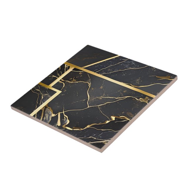 Black and Guld Tile Kakelplatta (Sidan)
