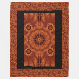 Black and Guld Wildblommor 3 Fleecefilt