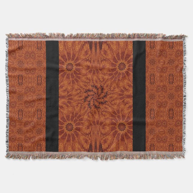 Black and Guld Wildblommor 8 Filt (Framsidan)