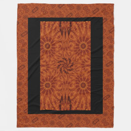 Black and Guld Wildblommor 8 Fleecefilt