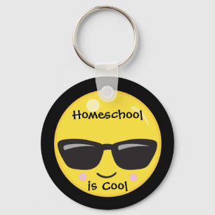 Black and Gult Homeschool är Coola Emoji Nyckelring