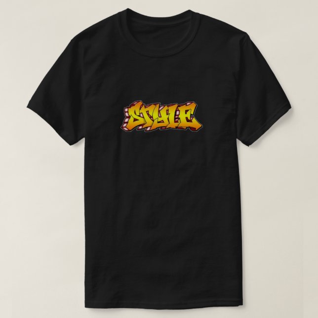 Black and Gult Stil (graffiti) T Shirt (Design framsida)