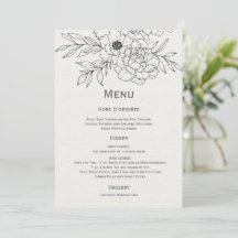 Black and Ivory Blommigt Line Art