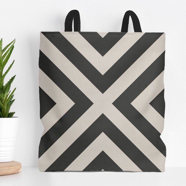 Black and Ivory Diamond X | Modern jordbruksenhet Tygkasse (Skapare uppladdad)