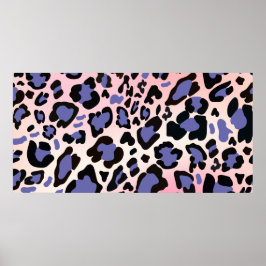 Black and Lavender Leopard Print: Fold and Elegant Poster
