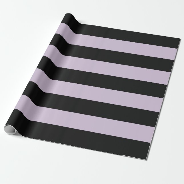 Black and Light Lila Awning Rand Presentpapper (Utrullad)