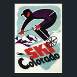 Black and Lila Clothed Skier Poster<br><div class="desc">Colorado - Black and Lila Clothed Skier Skiing Colorado Poster - Colorado skapades 1950. Den här bilden visar scener från Colorado.</div>