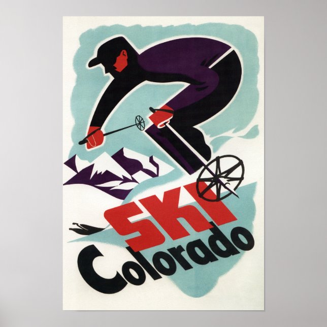 Black and Lila Clothed Skier Poster (Framsidan)