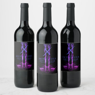 Black and Lila Dragon Smoke Monogram Vinflaska Etikett