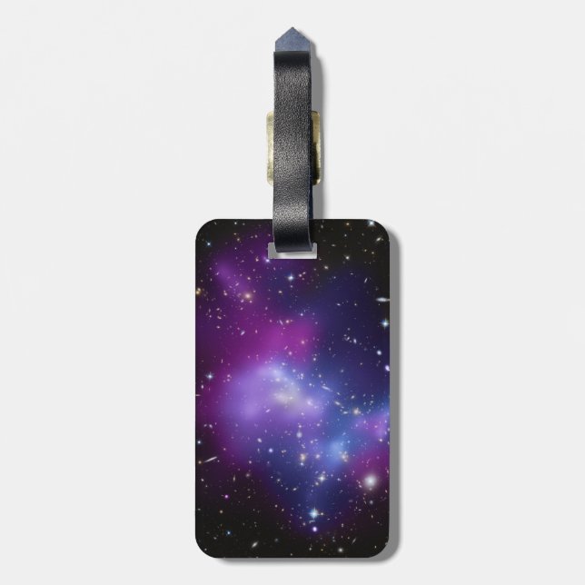 Black and Lila Galaxy Cluster Celestial Photo Bagagebricka (Baksidan Lodrät)