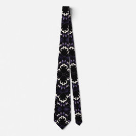 Black and Lila Gothic Mönster #2 Skull Neck Tie Slips