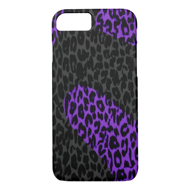 Black and Lila Leopard Print Case-Mate iPhone Skal (Baksida)