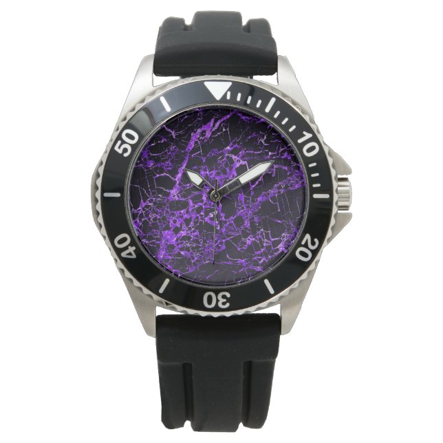 Black and Lila Marble Armbandsur (Framsida)