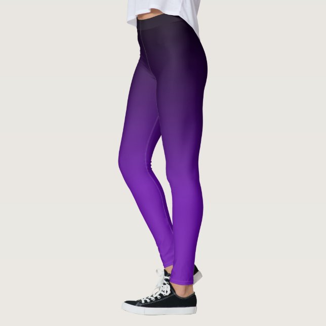 Black and Lila Ombre Mönster Leggings (Vänster)