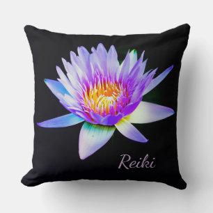 Black and Lila Reiki Lotus Flower Kudde