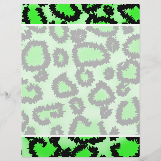 Black and Lime Green Leopard Skriv ut Mönster. (Framsida)