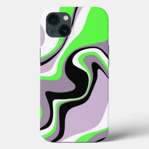 Black and Neon Grönt Fluid Abstrakt