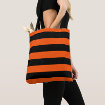 Black and Orange Halloween Stripes 