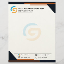 Black and Orange Modern Business Letterhead Brevhuvud