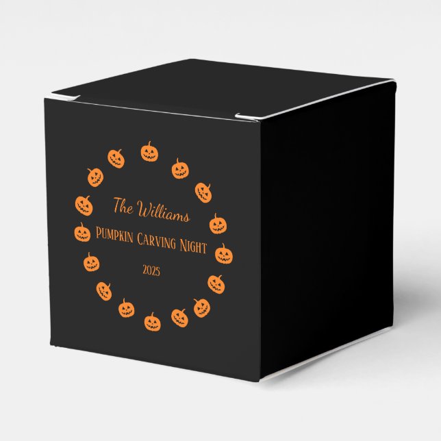 Black and Orange Pumpkin Carving Night Presentaskar (Framsidan Sidan)