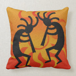 Black and Orange Southwest Kokopelli Tribal Sol Kudde