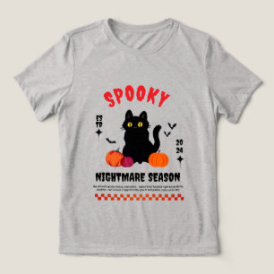 Black and Orange Streetwear Illustrative Halloween T Shirt