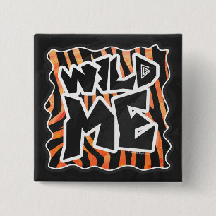 Black and Orange Vild Me Zebra Knapp