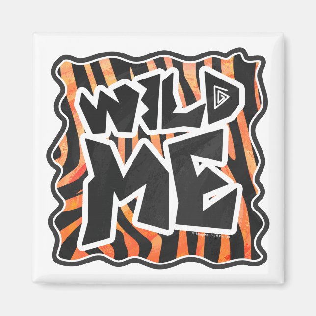 Black and Orange Vild Me Zebra Magnet (Framsidan)