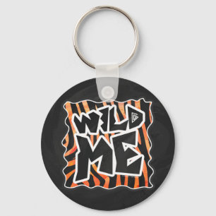 Black and Orange Vild Me Zebra Nyckelring