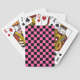 Black and pink checkerboard pattern casinokort