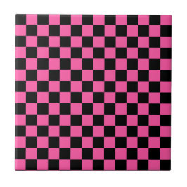 Black and pink checkerboard pattern kakelplatta