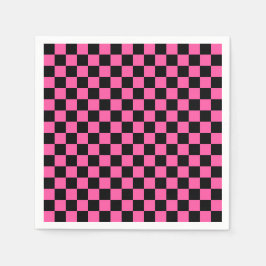 Black and pink checkerboard pattern pappersservett