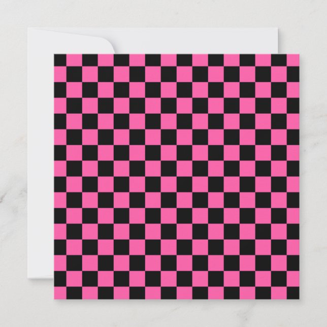 Black and pink checkerboard pattern tack kort (Framsida)
