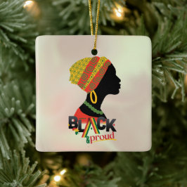 Black and Proud African American Girl Julgransprydnad Keramik