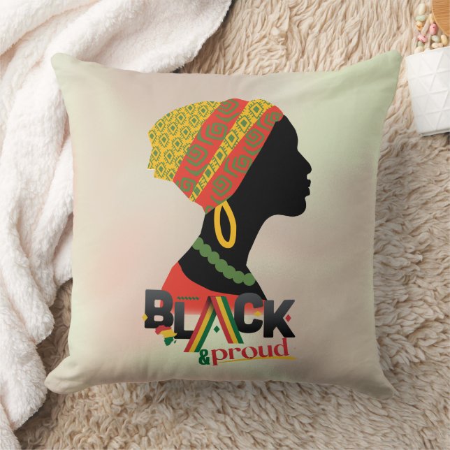 Black and Proud African American Girl Kudde (Filt)