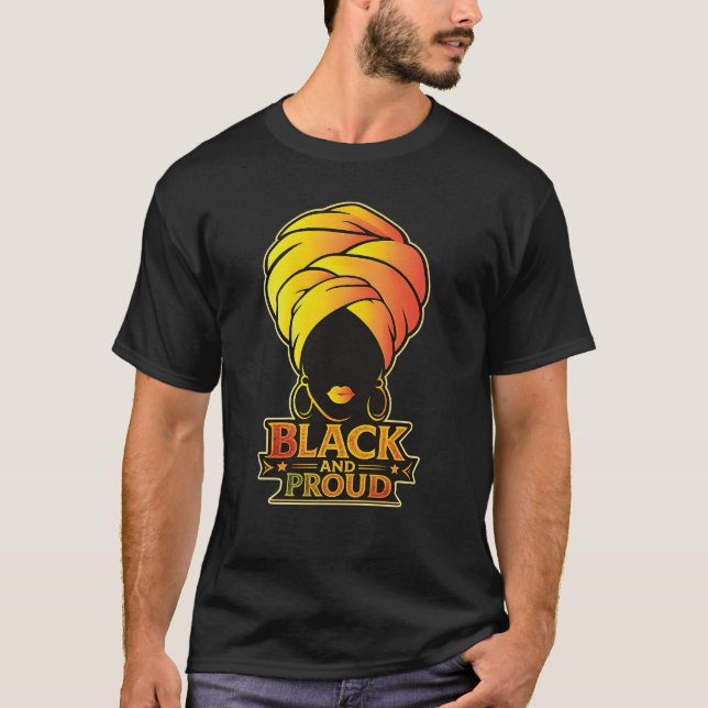 Black and Proud – Afro Queen Art T Shirt (Framsida)
