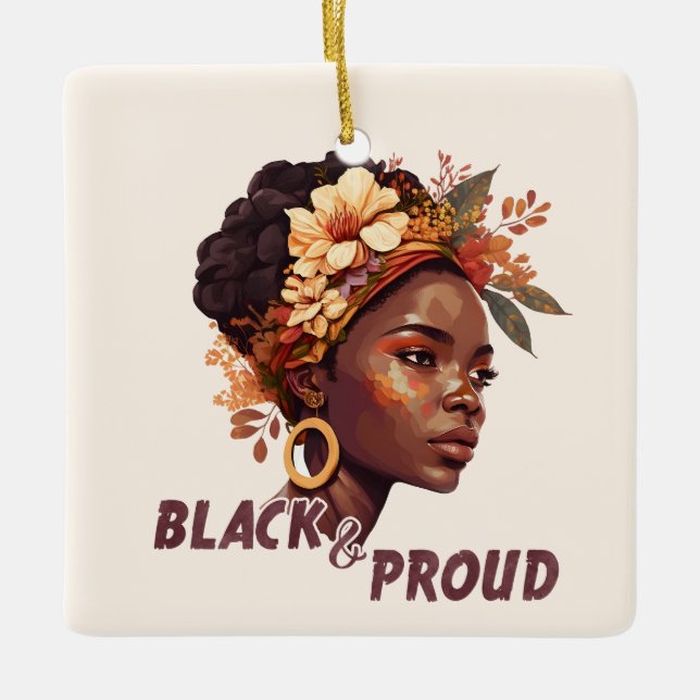 Black and Proud Julgransprydnad Keramik (Framsida)